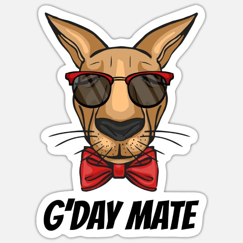 Kangaroo G'Day Buddy - Sticker size S (10 x 10 cm) - white matte