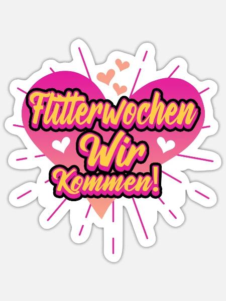 Lustig Flitterwochen Hochzeitsreise Geschenk - Sticker Größe S (10 x 10 cm) - Mattweiß