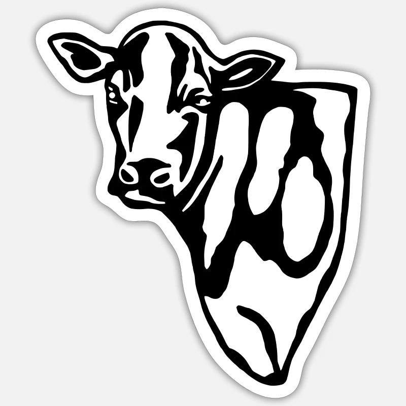 Kuh Cow - Sticker size S (10 x 10 cm) - white matte