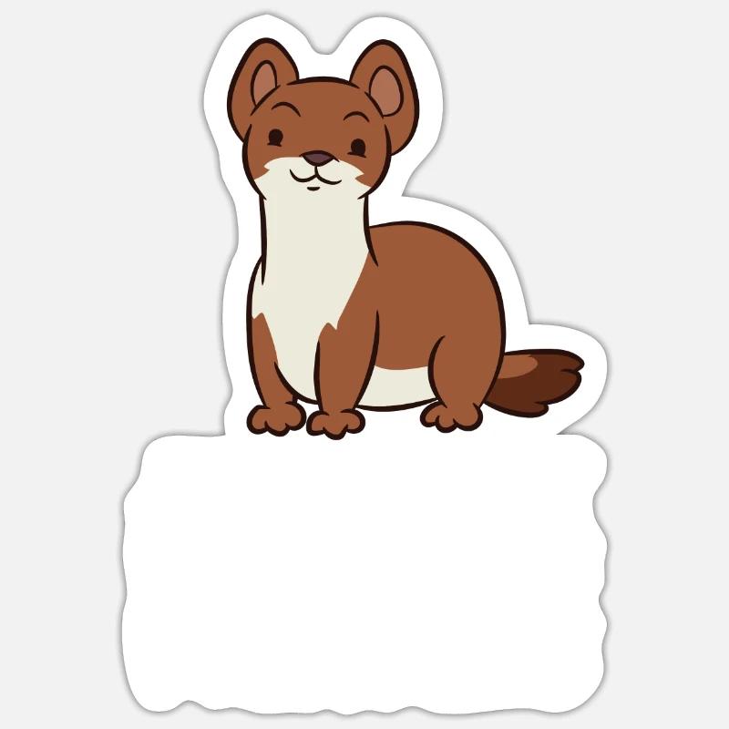Nur ein Junge, der Wiesel liebt - Sticker Größe S (10 x 10 cm) - Mattweiß