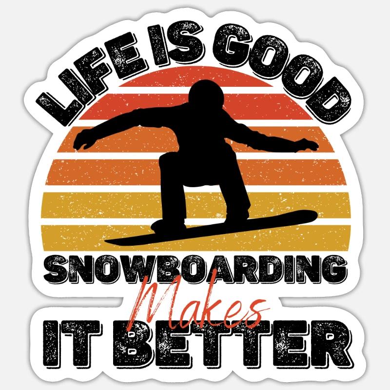 snowboard - Sticker size S (10 x 10 cm) - white matte
