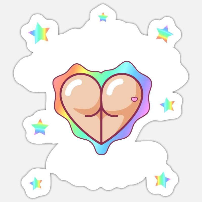 Spread Cheeks Not Hate - Sticker size S (10 x 10 cm) - white matte