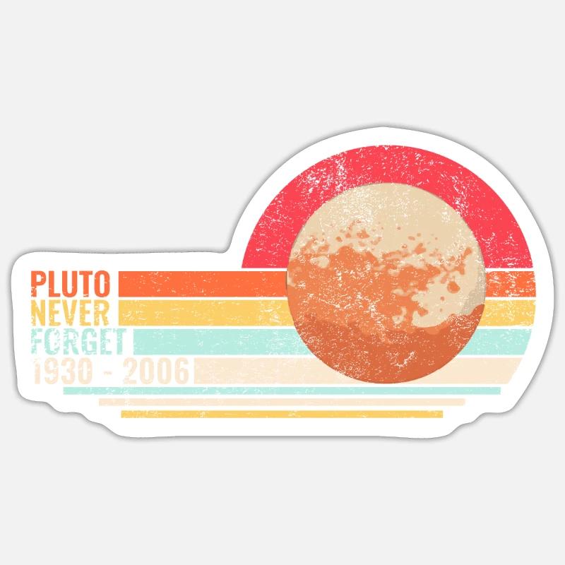 Vintage Never Forget Pluto - Retro Geschenk Sticker size S (10 x 10 cm)