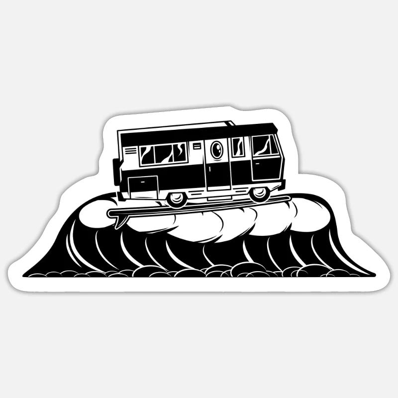 Surf Van Sticker Größe S (10 x 10 cm)