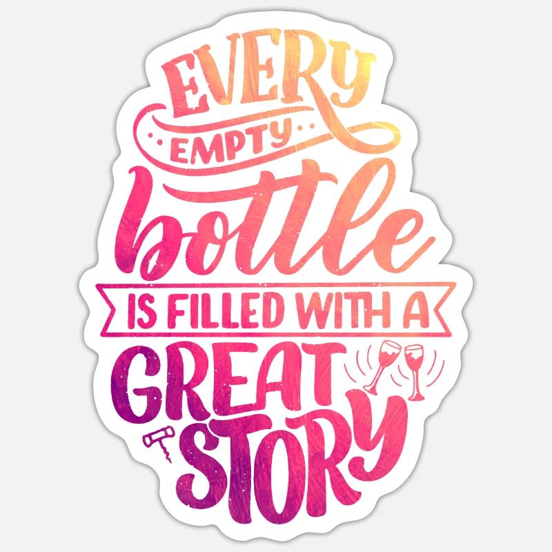 Wein - Sticker Größe S (10 x 10 cm) - Mattweiß
