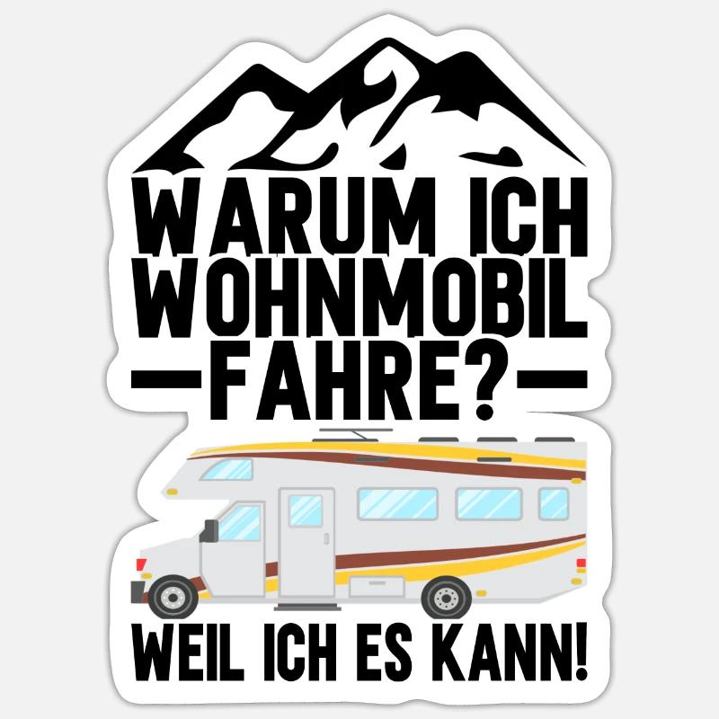 Camping Wohnmobil Camper Geschenk - Sticker Größe S (10 x 10 cm) - Mattweiß