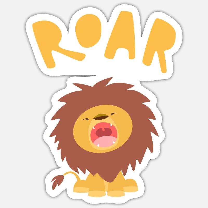Roar Lion - Sticker taille S (10 x 10 cm) - blanc mat