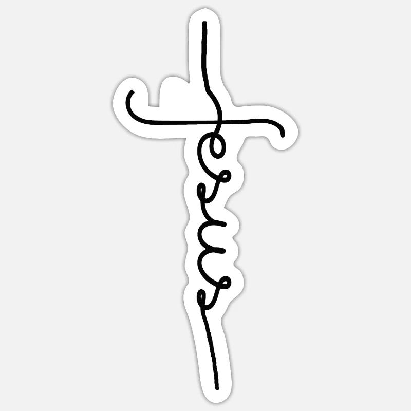 Croix de Jésus - Sticker taille S (10 x 10 cm) - blanc mat