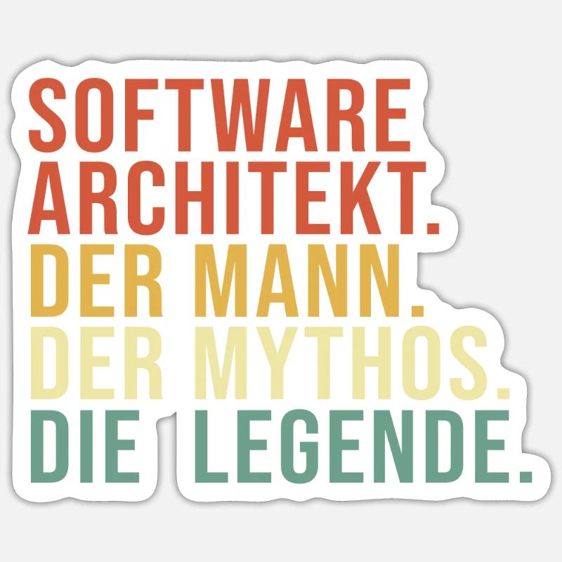 Software Architekt Mann Mythos Legende Software Sticker Größe S (10 x 10 cm)