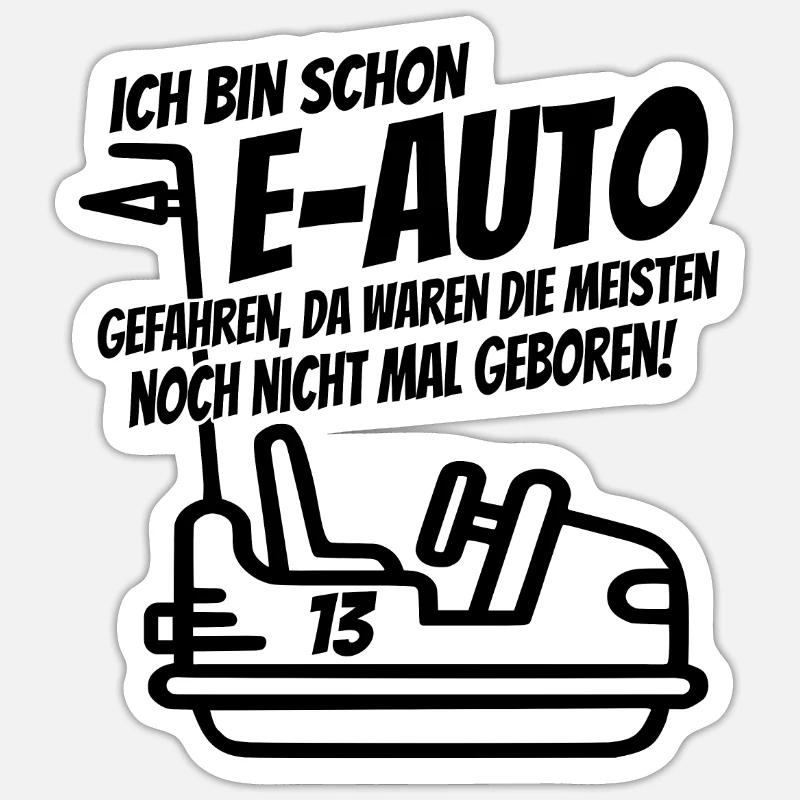 E-Auto - Sticker Größe S (10 x 10 cm) - Mattweiß