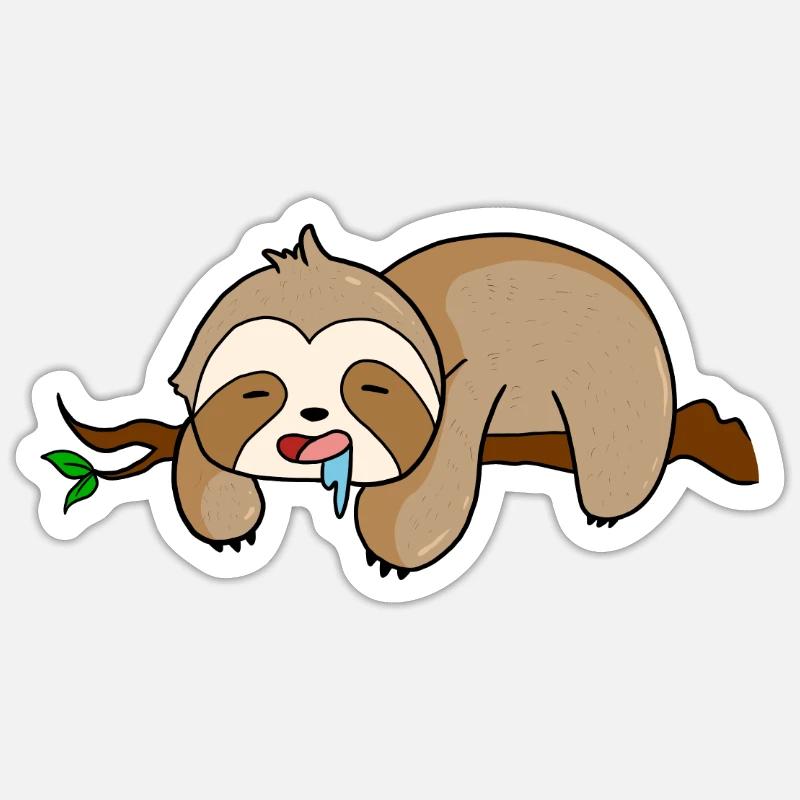 sloth - Sticker size S (10 x 10 cm) - white matte