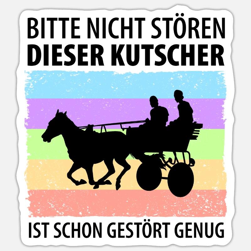 Kutscher Kutsche Pferdekutscher Kutschieren - Sticker Größe S (10 x 10 cm) - Mattweiß
