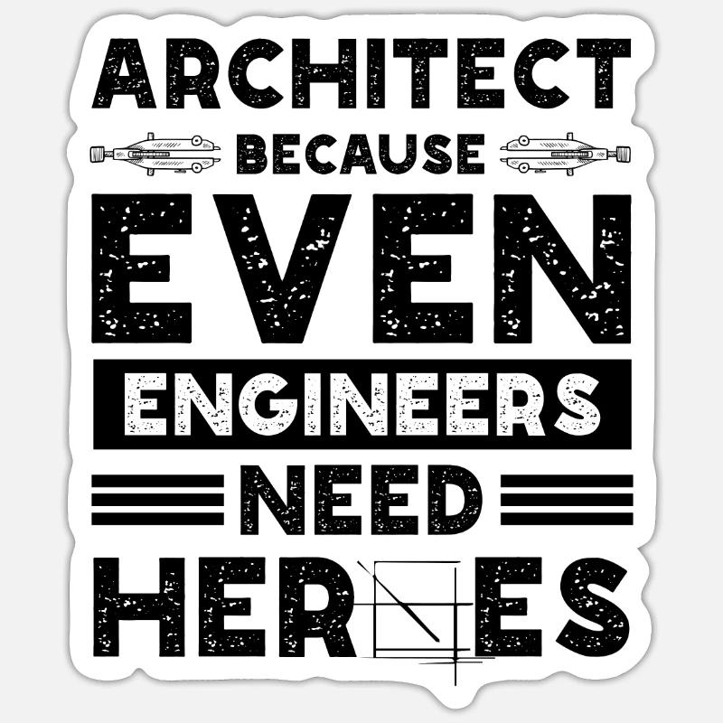 held Architekt - Sticker Größe S (10 x 10 cm) - Mattweiß