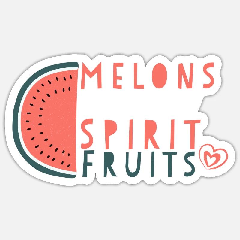 Melone - Sticker Größe S (10 x 10 cm) - Mattweiß