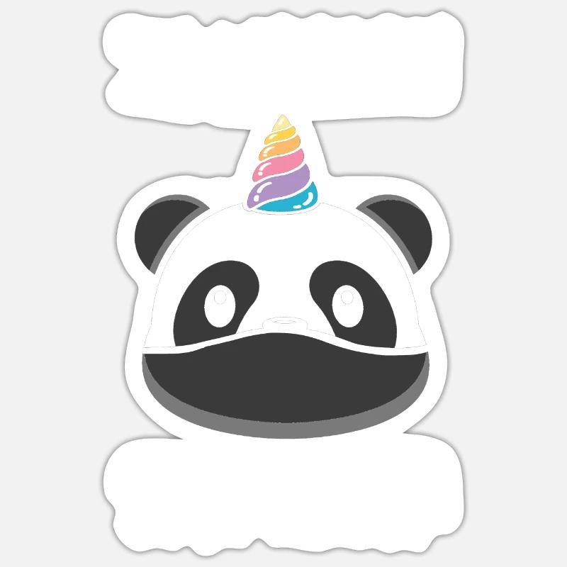 Einhorn Ninja Krieger Einhörner Panda Pandabär Sticker Größe S (10 x 10 cm)