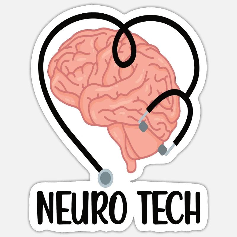 Neurologie Techniker Neurologischer Assistent - Sticker Größe S (10 x 10 cm) - Mattweiß