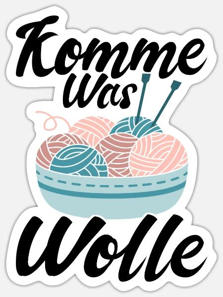 Stricken Häkeln Wolle Nähen Geschenk - Sticker Größe S (10 x 10 cm) - Mattweiß