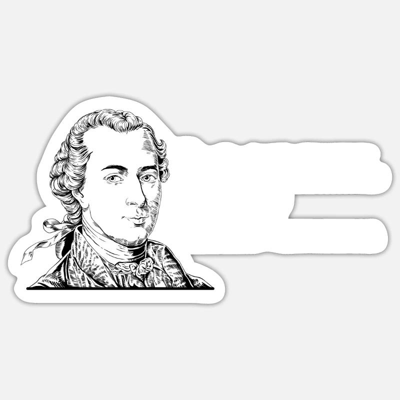 Emmanuel Kant - Sticker taille S (10 x 10 cm) - blanc mat