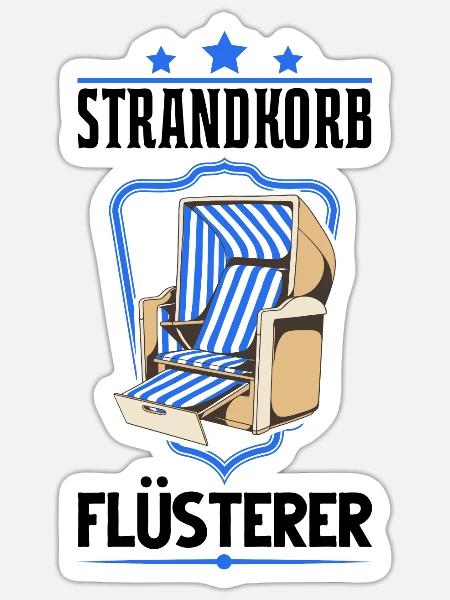 Strandkorb Flüsterer Nordsee Sylt Ostsee Strand - Sticker Größe S (10 x 10 cm) - Mattweiß