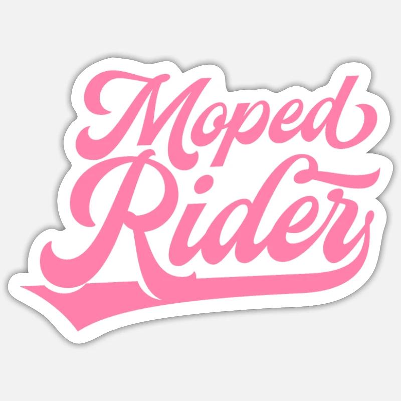 Cyclomoteur mobylette Mobylette Drôle - Sticker taille S (10 x 10 cm) - blanc mat