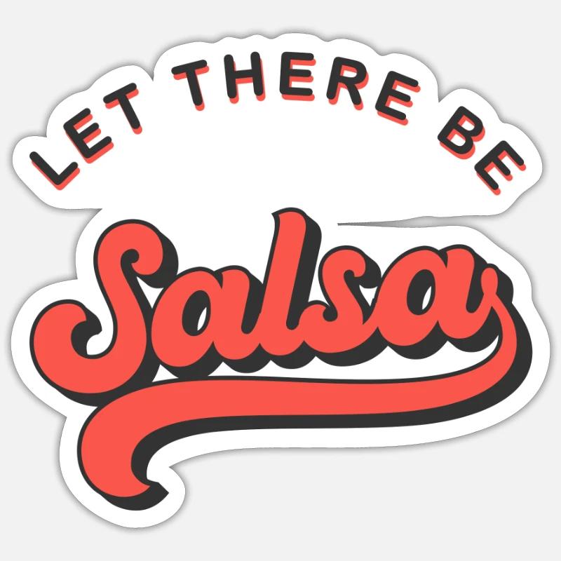 Salsa Danse - Sticker taille S (10 x 10 cm) - blanc mat
