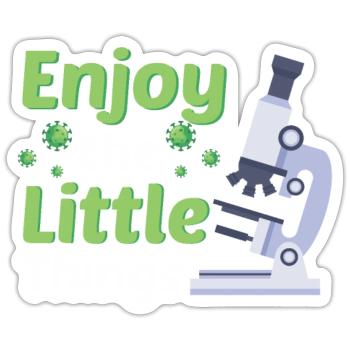 Microbiology Biology Student Biologist Laboratory - Sticker size S (10 x 10 cm) - white matte - Front