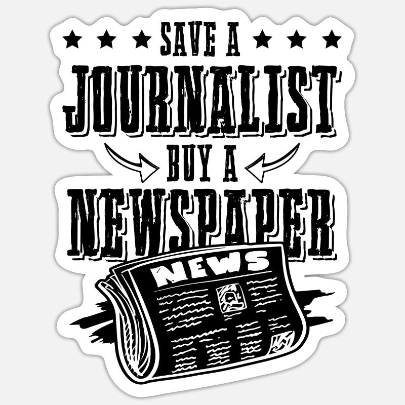 journalist zeitung - Sticker taille S (10 x 10 cm) - blanc mat