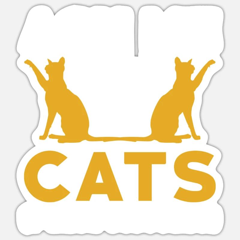 Katzen Geschenk Katzen Spruch - Sticker Größe S (10 x 10 cm) - Mattweiß