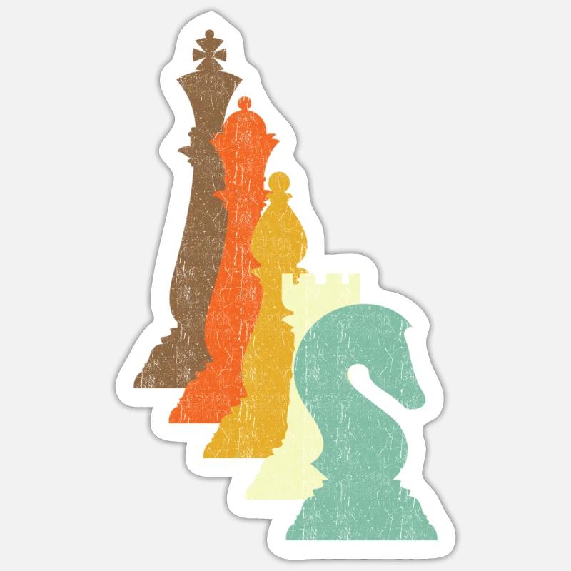 Pièces d’échecs cadeau - Sticker taille S (10 x 10 cm) - blanc mat