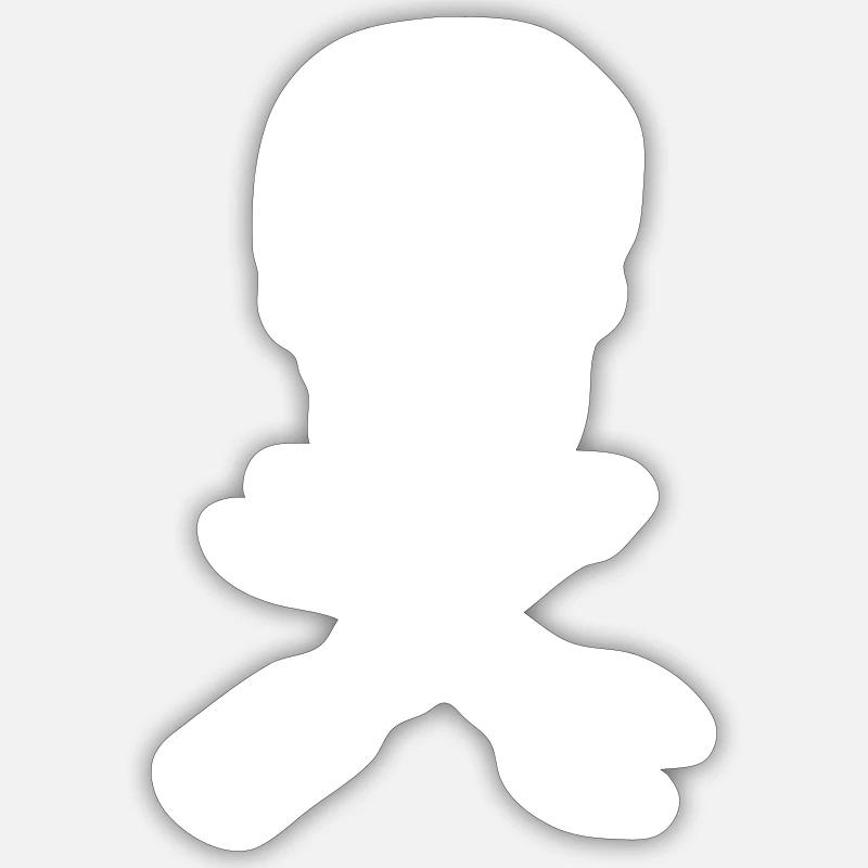 Skull tool - Sticker size S (10 x 10 cm) - white matte