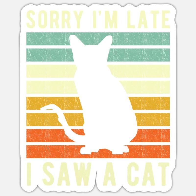 Chat drôle de sort Sticker taille S (10 x 10 cm)