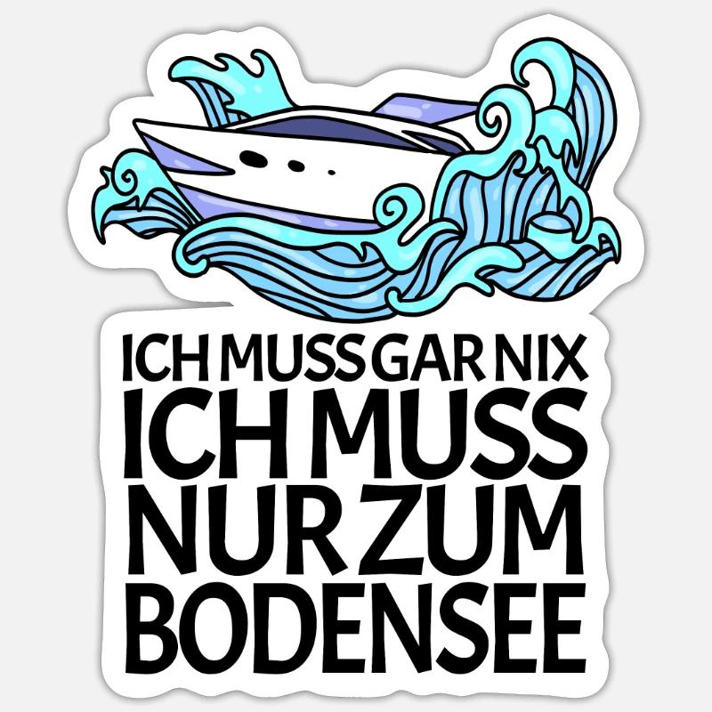 Bodensee - Sticker Größe S (10 x 10 cm) - Mattweiß