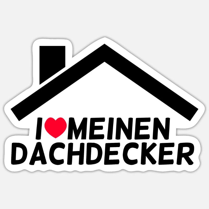 Dachdecker - Sticker Größe S (10 x 10 cm) - Mattweiß