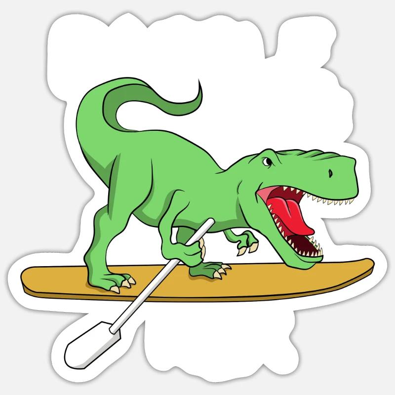 Paddle Saurus Rex SUP Dino Paddle Boarding Stand Sticker taille S (10 x 10 cm)