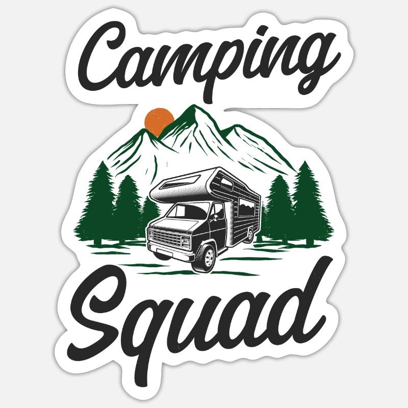 Camping Squad Motorhome - Sticker size S (10 x 10 cm) - white matte
