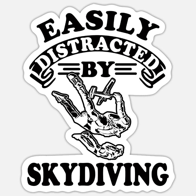Skydiving Free Fall Gift - Sticker size S (10 x 10 cm) - white matte