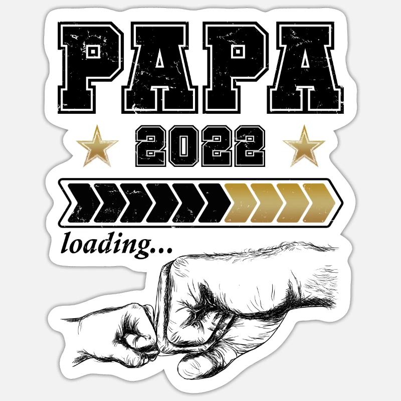Papa 2022 Loading - Vaterschaftsgeschenk Sticker Größe S (10 x 10 cm)