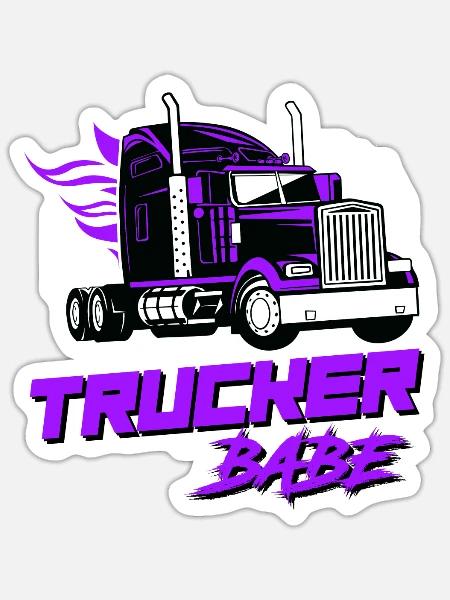 LKW-Fahrerin Trucker Babe Spruch LKW Truck - Sticker Größe S (10 x 10 cm) - Mattweiß