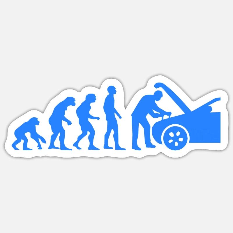 Tuning Evolution Auto Tuner Geschenk Affe Mensch Sticker Größe S (10 x 10 cm)
