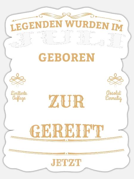 Retro Vintage Legendär Geburtstag Juli 1972 - Sticker Größe S (10 x 10 cm) - Mattweiß