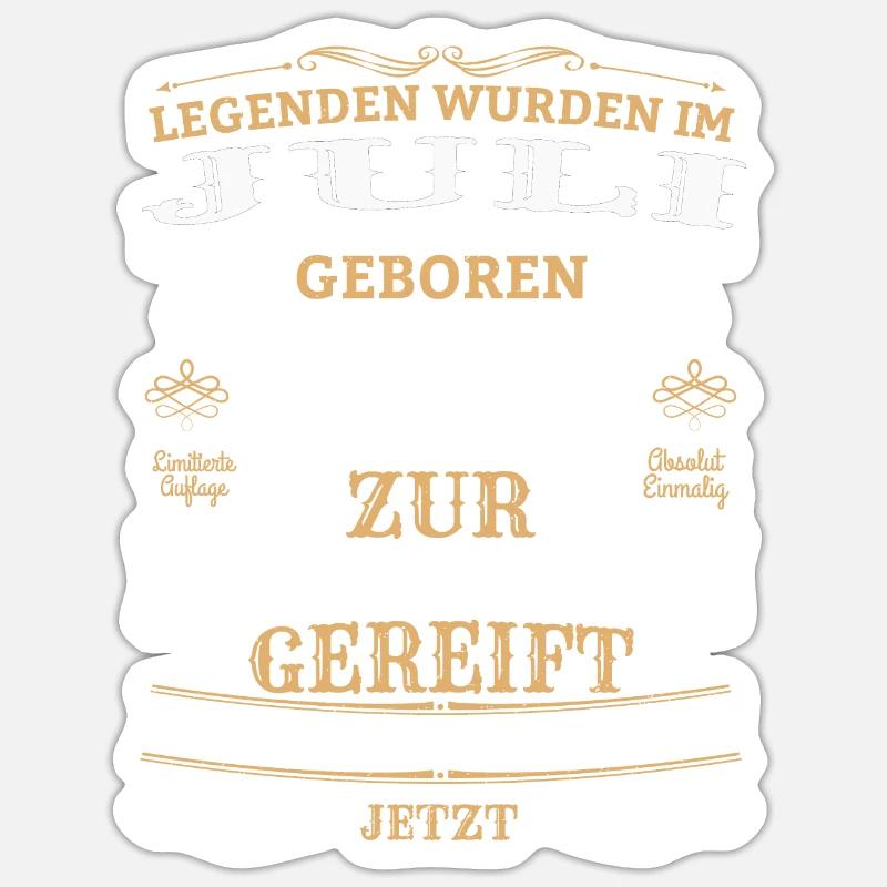 Retro Vintage Legendär Geburtstag Juli 1972 - Sticker Größe S (10 x 10 cm) - Mattweiß
