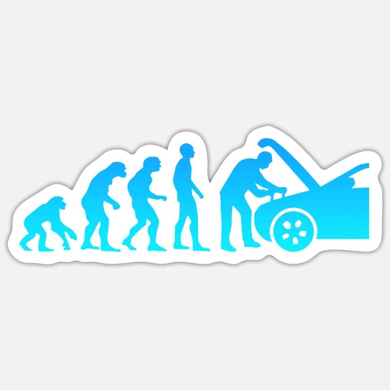 KFZ Mechaniker Auto Schrauber Evolution Auto Tuner Sticker Größe S (10 x 10 cm)
