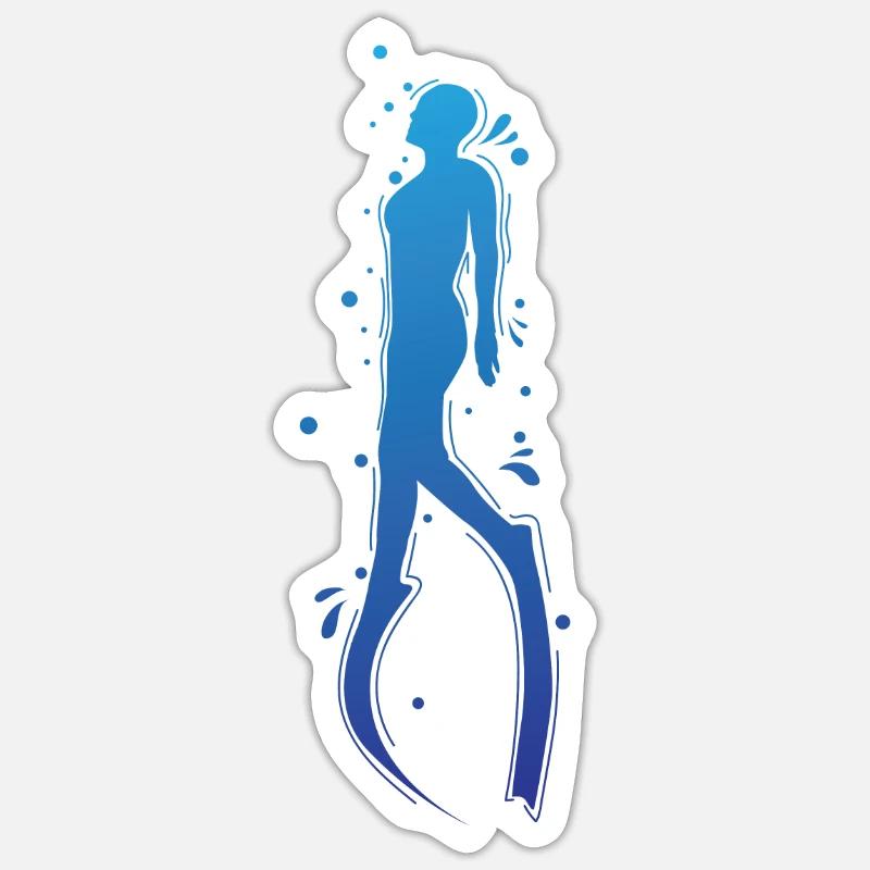 Apnoetauchen nur einmal Luftholen Sticker Größe S (10 x 10 cm)