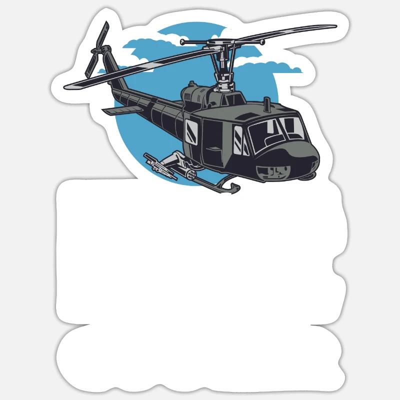 Cool Helicopter Pilot - Sticker Größe S (10 x 10 cm) - Mattweiß