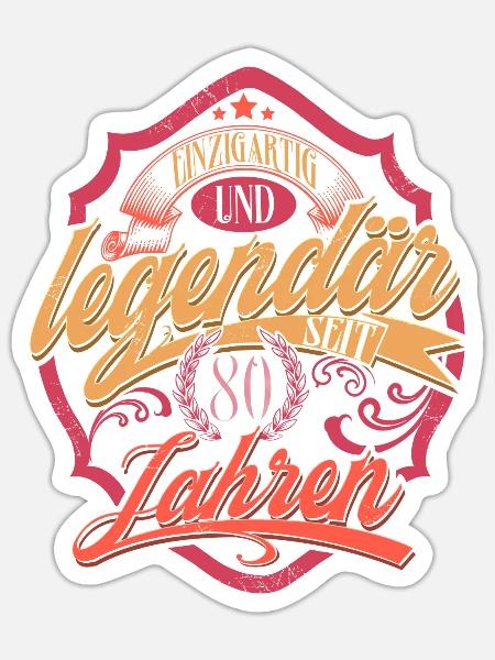 80. Geburtstag - Sticker Größe S (10 x 10 cm) - Mattweiß