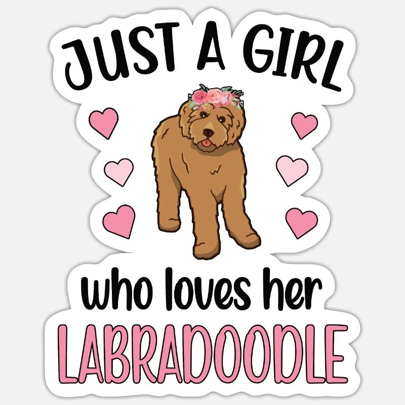 Labradoodle Mädchen Hundebesitzer Labradoodle Mama - Sticker taille S (10 x 10 cm) - blanc mat