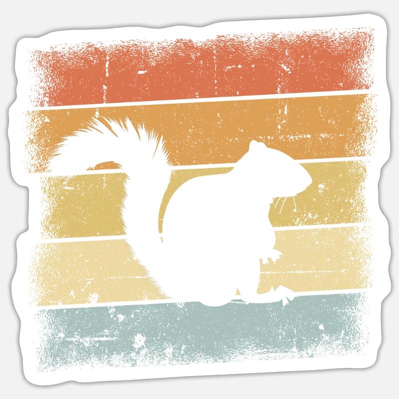 Squirrel Retro Design - Sticker size S (10 x 10 cm) - white matte