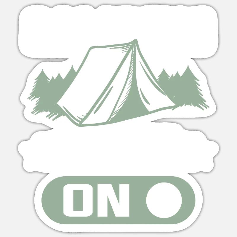 camping mode - Sticker taille S (10 x 10 cm) - blanc mat