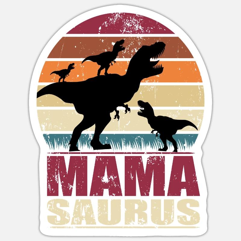 Mamasaurus Rex Dinosaur Nut Dino Triplets Sticker size S (10 x 10 cm)