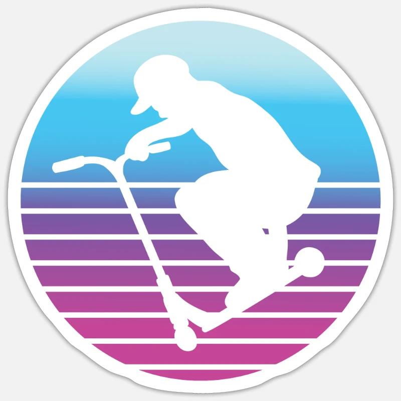 Scooter Stunt Tretroller - Sticker size S (10 x 10 cm) - white matte